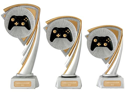 Gamer Pokal Pokalset CROZON Esports E-Sport Trophäe mit Gravur
