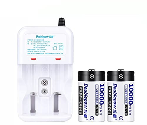 XCC Juego de baterías Recargables n. ° 1 Cargador D Genuino de Gran Capacidad