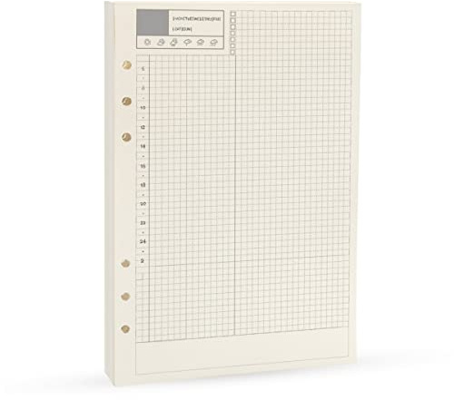 Harphia A5 Planner Giornaliero - Ricarica per Agenda 6 Anelli, Inserto per Diario, Pagine Interne per Filofax, Gucci, LV (5,59 x 8,27, Giornaliero)