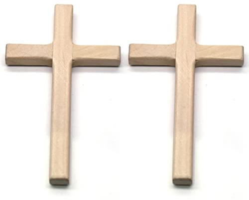 Wudaizhi 2pcs Handgefertigte Holzkreuze, Religiöse Gebetshände Mit Holzkreuz, Religiöser Charme Halskette Anhänger, Kruzifix Jesus Christus Ornamente