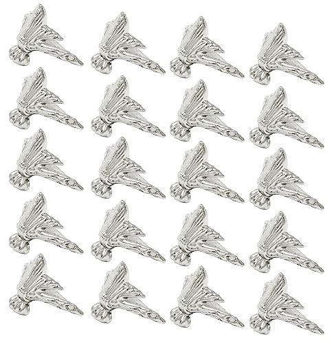 Zorveiio 20 Stück 3,8 x 3,8 cm Messing-Möbelfüße, Mini-Boxbeine, dekorative Metall-Eckenschutz, Vintage-Boxfüße für Geschenk-Box, Holzkoffer, Schmuckkästchen, Hardware