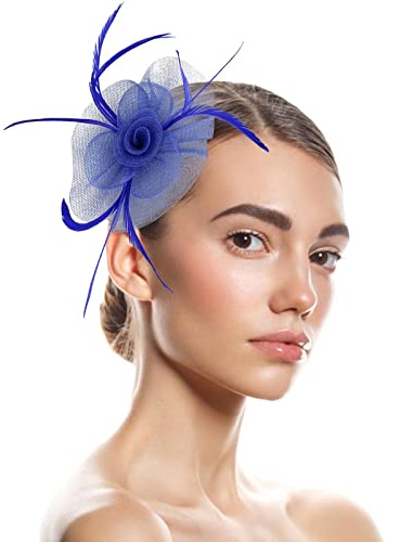 MILAX Fascinator Damen Women's Elegant Summer Fascinator Bridal Hat Mesh for Costume Carnival Theme Party Headpiece Fascinator on Church 50er Jahre Fascinator Hut Für Frauen