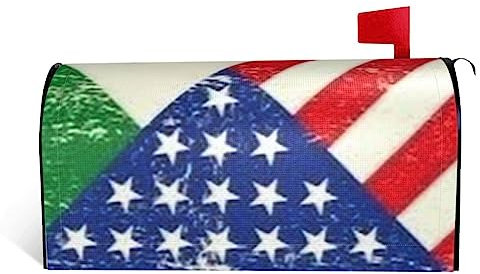 Copertura impermeabile per cassetta delle lettere con bandiera messicana americana, copertura per cassetta delle lettere per esterni, giardino, cortile, decorazione per la casa, 65 x 53 cm