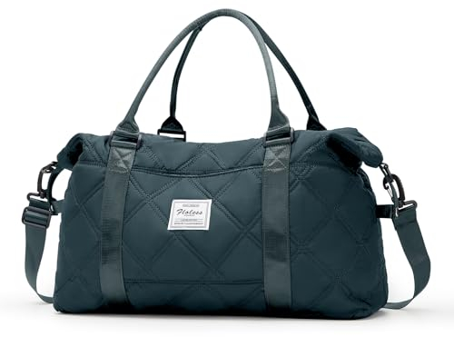 Reisetasche Damen Handgepäck Tasche Sporttasche Weekender Bag Schwimmtasche Wasserdicht Travel Bag Duffle Bag Fitnesstasche Trainingstasche Krankenhaustasche,A7-Grau Blau