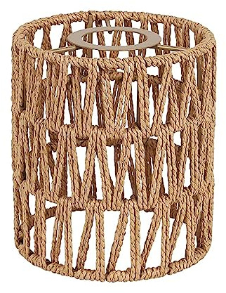 Rattan Lampshade Small Boho Shades Replacement 5.9in Height Pendant Wall Sconce Shade Ceiling Fan Light Covers Cylinder Woven Lampshade for Floor Lamps Pendant Light Chandelier Light Fixture