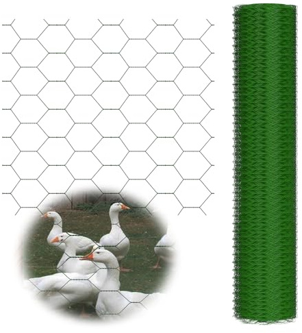 Schweißgitterzaun als Gartenzaun Wildzaun Maschendrahtzaun 50cm Höhe, PVC Beschichtetes Kunststoffnetz, Gartendrahtgeflecht Rattensichere Mesh Folie, Länge 25m