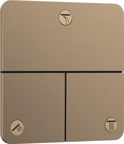 hansgrohe ShowerSelect Comfort Q - Ventil für Unterputz-Montage von ShowerSelect Comfort Thermostaten (3 Verbraucher), Brushed Bronze