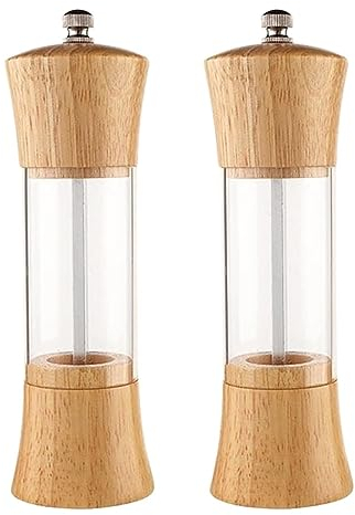 Moulin A Poivre Moulin A Sel Moulin Sel Poivre Moulin À Poivre En Bois Moulin À Sel Et Poivre Transparent Moulins À Épices Manuels Outils De Cuisine Moulin à Poivre ( Color : 2pcs , Size : 1.96*6.49cm