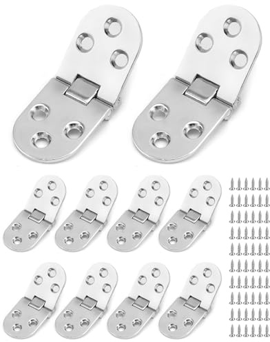QWORK® 10 Stück zwei Blättere Scharniere mit Schrauben, Tür-Scharnier, Türscharnier für Tisch, für Schränke Tisch Klapptisch Werkzeugkästen