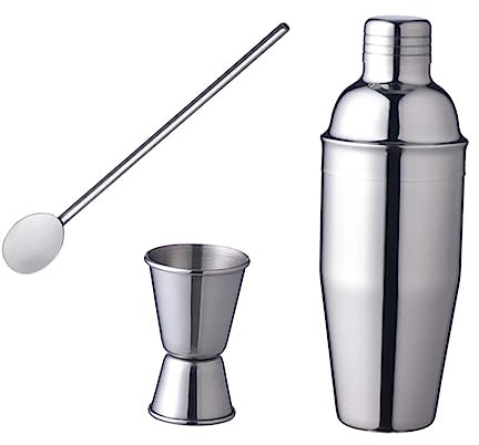 MAGICLULU 3 Piezas Coctelera de Acero Inoxidable Coctelera para Mezclar Bebidas Kit de Barra para Barman Incluye Mezclador para Preparar Martini
