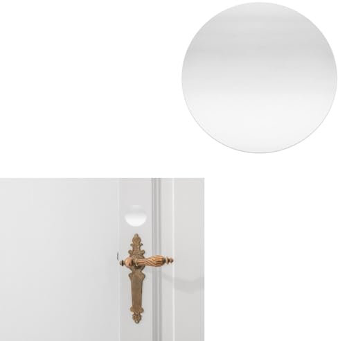 YAZANY 2Pcs Key Hole Cover Plate, Repair Escutcheon Door Lock Cover Door Plate, Blank Self Adhesive Fix Satin Stainless Steel 60mm Diameter