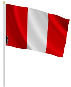 Pixelforma Mini bandera de Perú en varios tamaños, 100% poliéster plástico, 20 x 30 cm