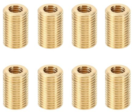 PATIKIL M10 auf M6 x15 mm Gewindeeinsatz, 8 Stück Messing Schnellgewindeeinsatz Einschraubmuttern für die Gewindereparatur gewinde-anschlüsse Gewindeadapter ewindereduzierung Set