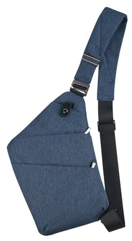 VADOO Sling Bag, Anti-Theft Chest Pack, Crossbody Shoulder Bag - Black Slim Multi-Pocket Backpack for Men - Lightweight, Outdoor, Sport, Travel, Hiking, Casual Daypack