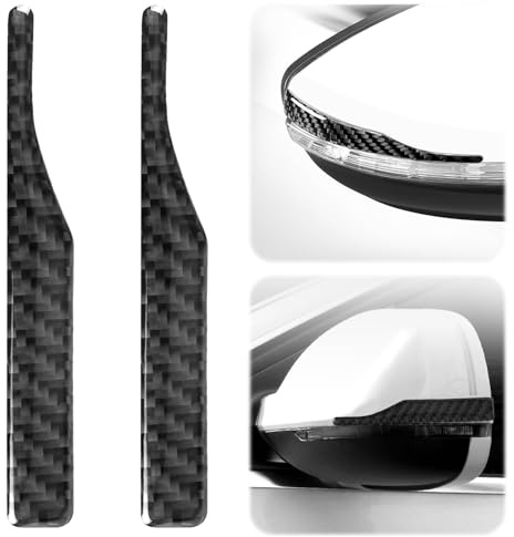 2 PCS Carbon-Faser Aufkleber für Rückspiegel und Stoßstange, 12x1.8cm, Universell Anwendbare Türschutz Abdeckung, Schützen Ihr Auto
