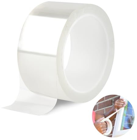 Neerow Clear Waterproof Tape, Window Weather Sealing Tape, Transparent Adhesive Tapes 50mm x 10m for Winter, Window, Door Draft Stopper, Roof, Greenhouses, Car Port