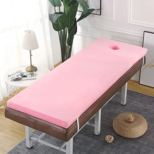 6 cm dicke Schwamm-Tischauflage mit Atemloch, abnehmbarem Bezug und Kopfstützen-Optionen, Rosa, 70 x 190 cm