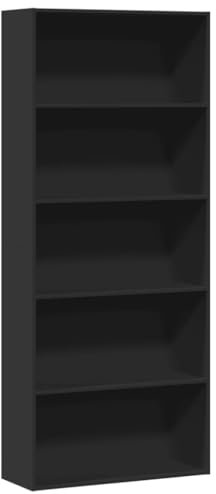 Myheimly Bücherregal Standregal Aktenregal Wandregal Raumteiler Regal Raumtrenner Büroregal Mehrzweckregal Schwarz 80x30x189 cm Holzwerkstoff