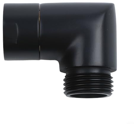 Cloudpower Duschschlauch Adapter, G1/2 Handbrause Adapter 90 Grad Duschverlängerung Adapter Verlängerung Duschkopf Winkel Top Spray Ellenbogen Adapter für Duschkopf Badezimmer, Schwarz(1)