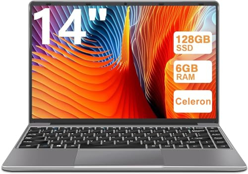 bvate Ordinateur Portable, 64Go Soutien Extension SSD 1To 14 Win10 Celeron N4020 2.4G+5G WiFi Mini HDMI & AZERTY Membrane du Clavier-Gray-F