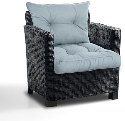 Best Wool Lounge Kissen für Rattan Gartenmöbel Set - Loungekissen für Stuhl - Hochwertiges Polypropylen - Inkl. Sitzkissen 50x50 + Rückenlehne 50x40