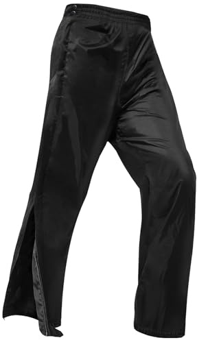 RainRider Rain Pants for Men Waterproof Full Zipper Legs Over Pants Women Rain Trousers for Work Fishing Golf(Black, S)
