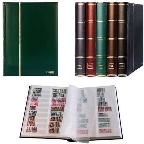 Prophila stockbook stamp album (new) 64 white divided sides, padded green cover