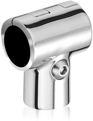 Orivin 90 Degree Right Angle Detachable T Shaped Tee Pipe 25mm Diameter Connecting Fitting Stainless Steel Hardware for Marine Applications 60X50MM​