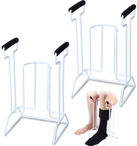 Nuogo 2 Pcs Stocking Donner Compression Sock Aid Device Adaptive Dressing Sock Aid Tool for Putting on Compression Socks Helper Tool for Fits Calf Circumference Under 16 Inches
