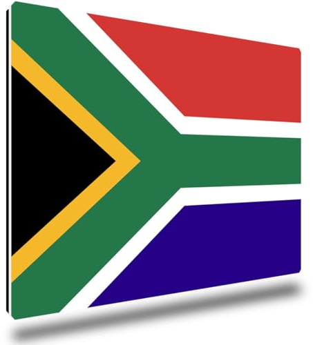 TRIOSK Kühlschrankmagnete Länderflaggen Magnet Flagge Südafrika Länder Reise Souvenir Geschenk für Reiselustige Frauen Männer Weltenbummler Kühlschrank stark eckig groß 85x55 mm