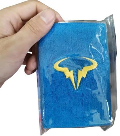 Rafa Nadal Bracelet de tennis respirant absorbant la transpiration Fitness Squash Padel (paire) (bleu ciel)