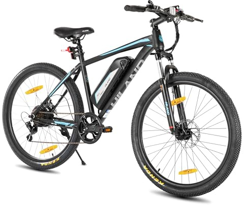 HILAND 26 Zoll E-Mountainbike mit 250W Motor, 36V 7,8Ah Akku, Elektro Mountainbike mit 7-Gang Schaltung, Elektrofahrrad für Männer Frauen, E-Bike mit Scheibenbremsen, Schwarz