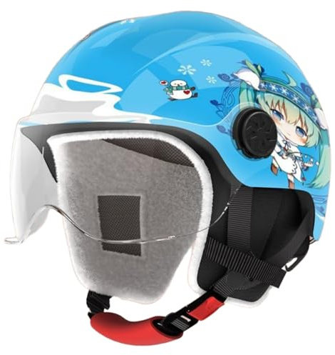 Barnhjälm Med Öppen Ansiktsmask För Pojkar Och Flickor 3–12 År, ECE 22.06-Godkänd, Halvhjälm För Motorcykelkrascher, Barnhjälm Med Solskydd F,48-58cm