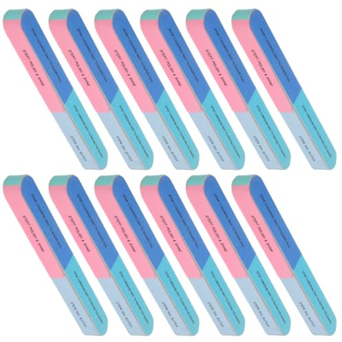 WEKADRIN Limas de Uñas 12 Piezas 6 Caras 7 Pasos Bloque Pulidor Lavable para Manicura y Pedicura Herramienta Profesional para Brillo y Cuidado de Uñas
