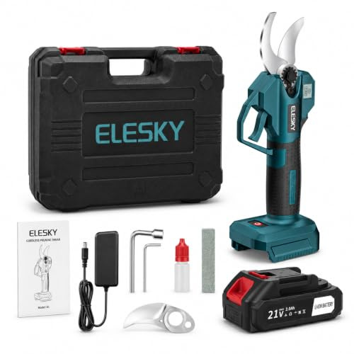 ELESKY Sécateur Électrique 40 mm compatible Makita 18V, sans Batterie | Moteur sans balais, lame SK5, écran LCD, coupe jusqu’à 40 mm, double sécurité, idéal arbres fruitiers et jardin.