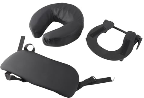 Holigie Poggiatesta per massaggio per letto, lettino massaggio pieghevole regolabile a forma di U Cuscino per culla per il viso per lettino per salone di bellezza e spa in nero