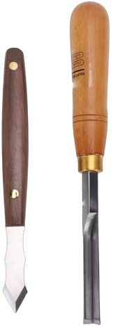 Cocoarm Juego de Cinceles para Tallar Madera, Herramienta de Tallado con Largo de Acero SK5 y Cincel de 90 Grados para Carpintería, Ranurado Cuadrado y Recorte