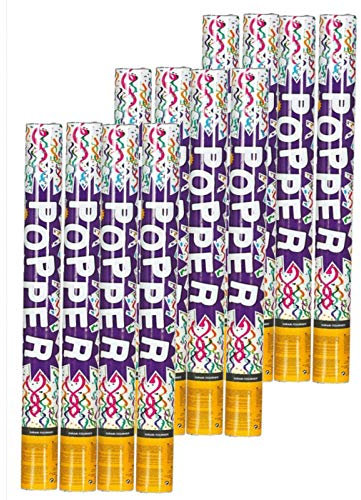 Disfrazjaiak Pack 12 cañones confetti 30 cm