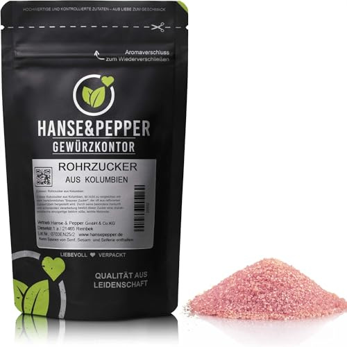 1kg Echter Rohrzucker aus Kolumbien unraffiniert Brauner Zucker natürlich von Hanse&Pepper - Gourmet Serie