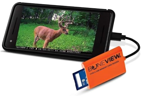 SD Card Reader for Android - Type C USB Trail Camera Viewer by BoneView - Backup Play Save and Share Deer Hunting Photo & Video from Game Cam Memory Chips on Most USB-C Smart Phones