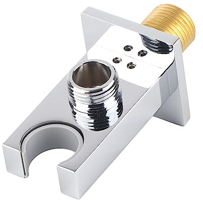 Conector Manguera Soporte Ducha Mano Cobre Codo Pared Soporte Ducha Cabezal Rociado Suministro Agua Salida Ducha Soporte Ducha Mano Cobre Codo Soporte Pared Ducha Cabezal Rociado Suministro | Soporte de Ducha de Mano en Cobre Macizo, Conector de Manguera de Pared 90°, Accesorio de Baño Robusto y Antifugas