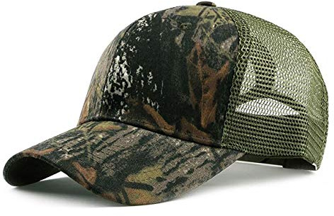 CHENNUO Camouflage Army Mesh Cap Trucker Hat Baseball Cap Herren Netz Sommer Sport Kappe (Camouflage-4)