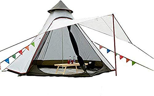Sport Tent wasserdichte Campingzelt Familienzelt Tipi Zelt Outdoor Doppelschichten Teepee 3.1M / 10ft Pyramidenzelt Indianzelt mit festen Groundsheet Weiß
