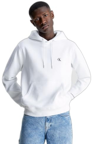 Calvin Klein Jeans Homme Ck Essential Regular Hoodie J30j315713 Sweatshirts, Blanc (Bright White), L EU