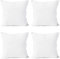 Encasa XO Throw Pillow Covers 16x16 - Sublimation Blank White 4 pc Pack with Invisible Zipper - Soft Polyester Twill Cushion Cases, suitable for DIY, Digital Printing & Painting