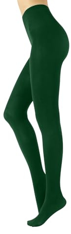 CALZITALY Warme Blickdichte Strumpfhosen aus Baumwolle, S/M, L/XL, XXL | 100 DEN | Made in Italy (L-XL, Grün)