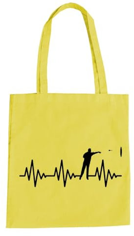 Herzschlag Dart Baumwolltasche - Ekg Sport Bullseye Pfeil Dartpfeile Gelb