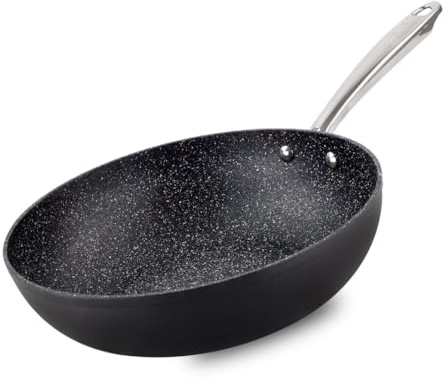 Scoville Performance NEVERSTICK+ - Wok antiaderente da 28 cm, adatto a tutti i piani cottura, compresi quelli a induzione, forno fino a 260 °C, perfetta per piatti di riso e noodle, lavabile in