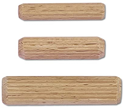 Kabus 3er-Set: 300 Stück Holzdübel aus Buche je 100x Ø6x30mm, Ø8x30mm + Ø10x40mm