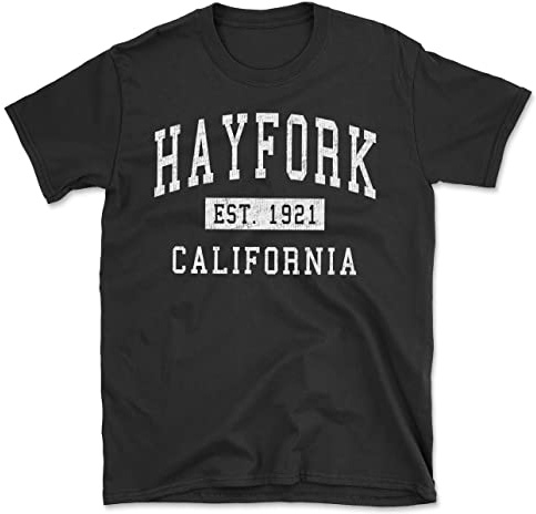 Hayfork California Classic Established Men's Cotton T-Shirt Black